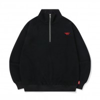 T1 Logo Half Zip-up - Black